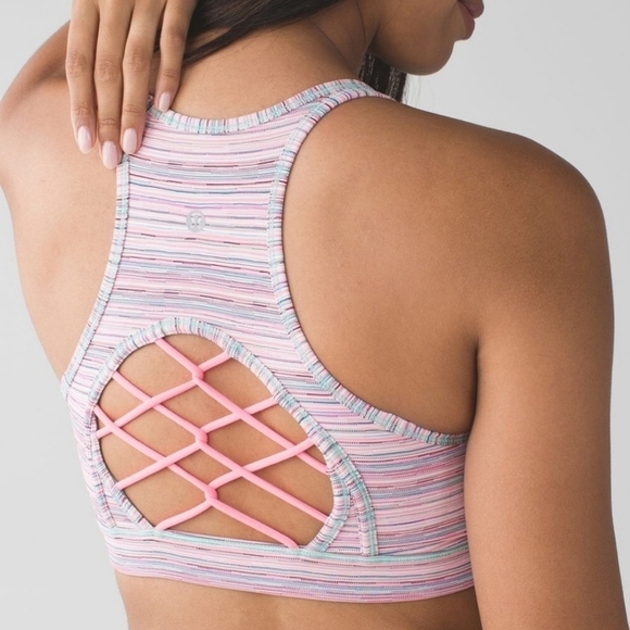 LULULEMON Sweaty Or Not Bra II Cyber Stripe 2 - Picture 6 of 13